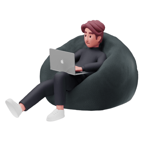 Person working relaxed on a laptop